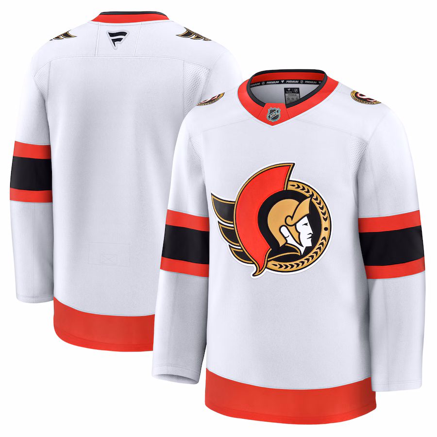 Men's Ottawa Senators Fanatics White Away Premium Jersey - ujerseystore