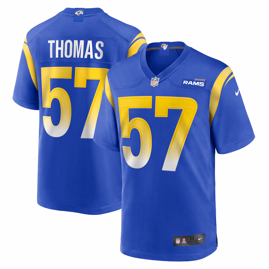 Men's Los Angeles Rams Zachary Thomas Nike  Royal Team Game Jersey - ujerseystore