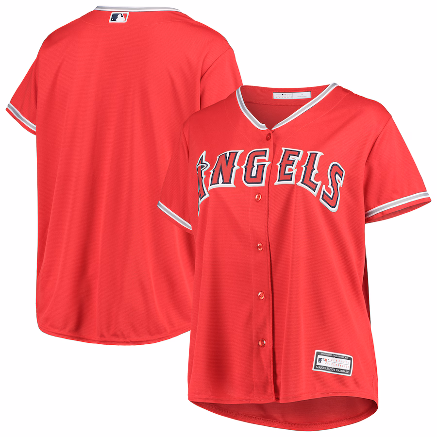 Women's Los Angeles Angels Red Plus Size Alternate Replica Team Jersey - ujerseystore