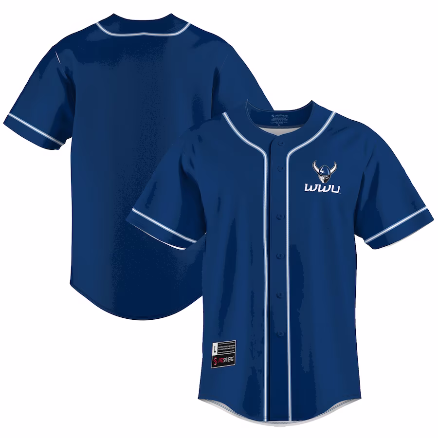 Western Washington Vikings GameDay Greats  Lightweight Baseball Jersey - Blue - ujerseystore