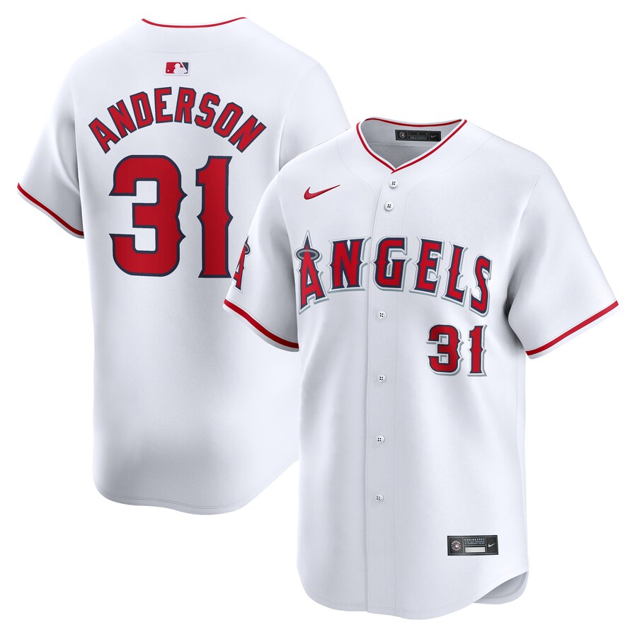 Men's Los Angeles Angels Tyler Anderson Nike White Home Limited Player Jersey - ujerseystore