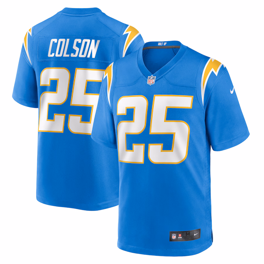 Men's Los Angeles Chargers Junior Colson Nike  Powder Blue Team Game Jersey - ujerseystore