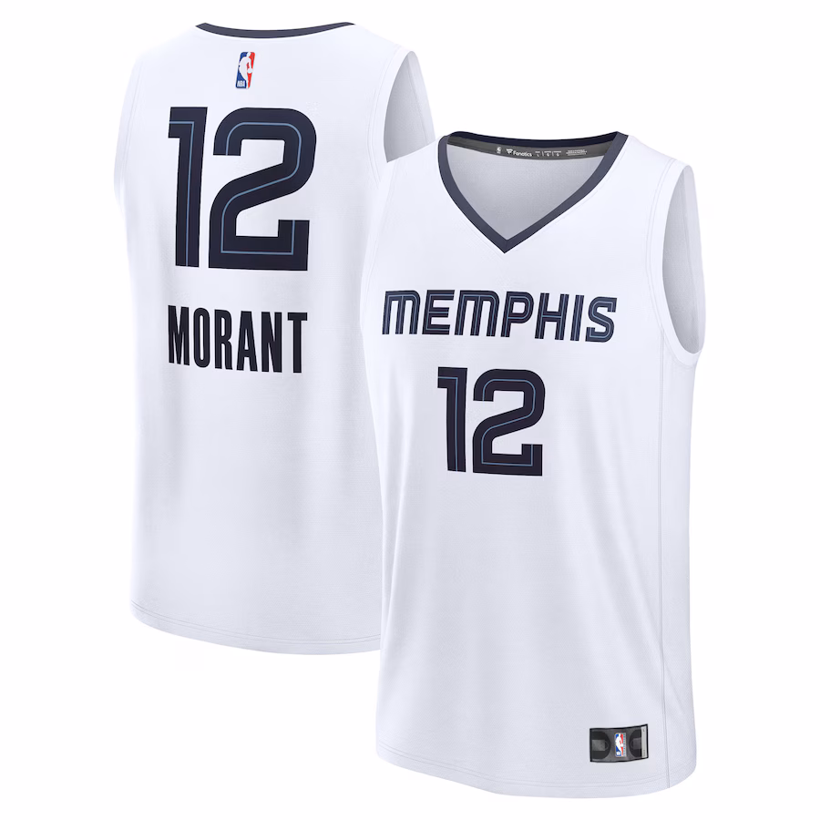 Men's Memphis Grizzlies Ja Morant Fanatics White Fast Break Replica Player Jersey - Association Edition - ujerseystore