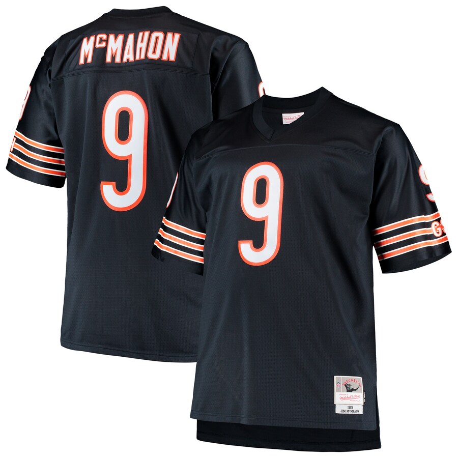 Men's Chicago Bears Jim McMahon Mitchell & Ness Navy Big & Tall 1985 Retired Player Replica Jersey - ujerseystore