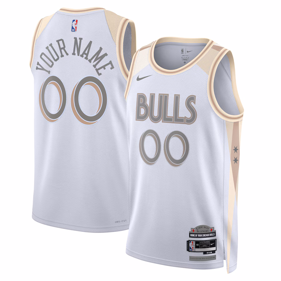 Unisex Chicago Bulls Nike White 2024/25 Custom Swingman Jersey - City Edition - ujerseystore