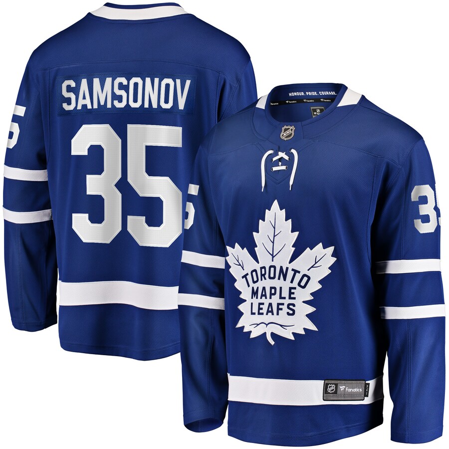 Men's Toronto Maple Leafs Ilya Samsonov Fanatics Branded Blue Home Breakaway Player Jersey - ujerseystore