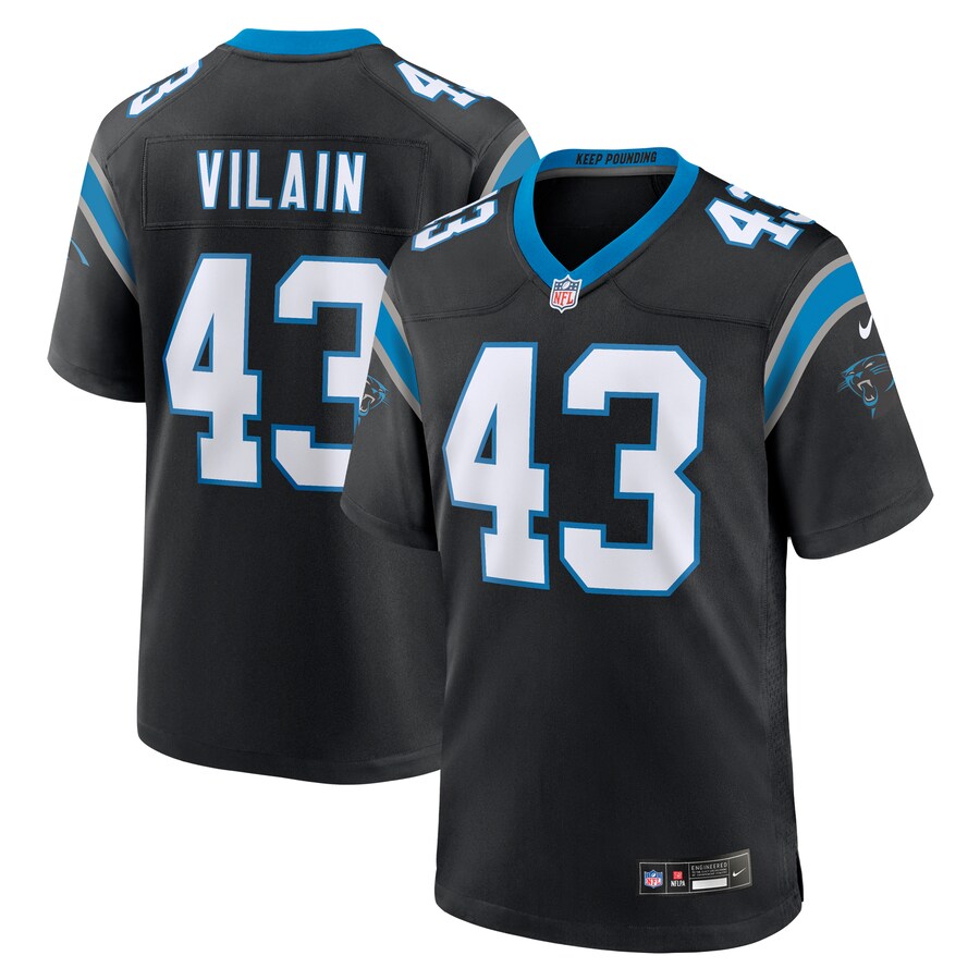 Men's Carolina Panthers Luiji Vilain Nike  Black  Game Jersey - ujerseystore