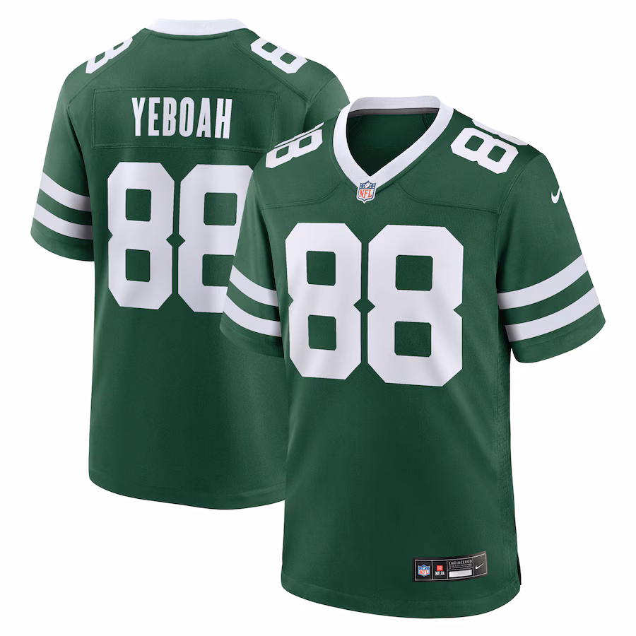 Men's New York Jets Kenny Yeboah Nike Legacy Green Team Game Jersey - ujerseystore