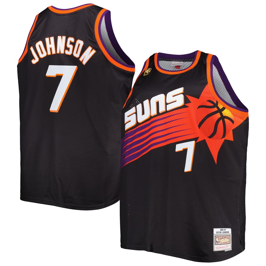 Men's Phoenix Suns Kevin Johnson Mitchell & Ness Black Big & Tall Hardwood Classics 1996/97 Swingman Jersey - ujerseystore