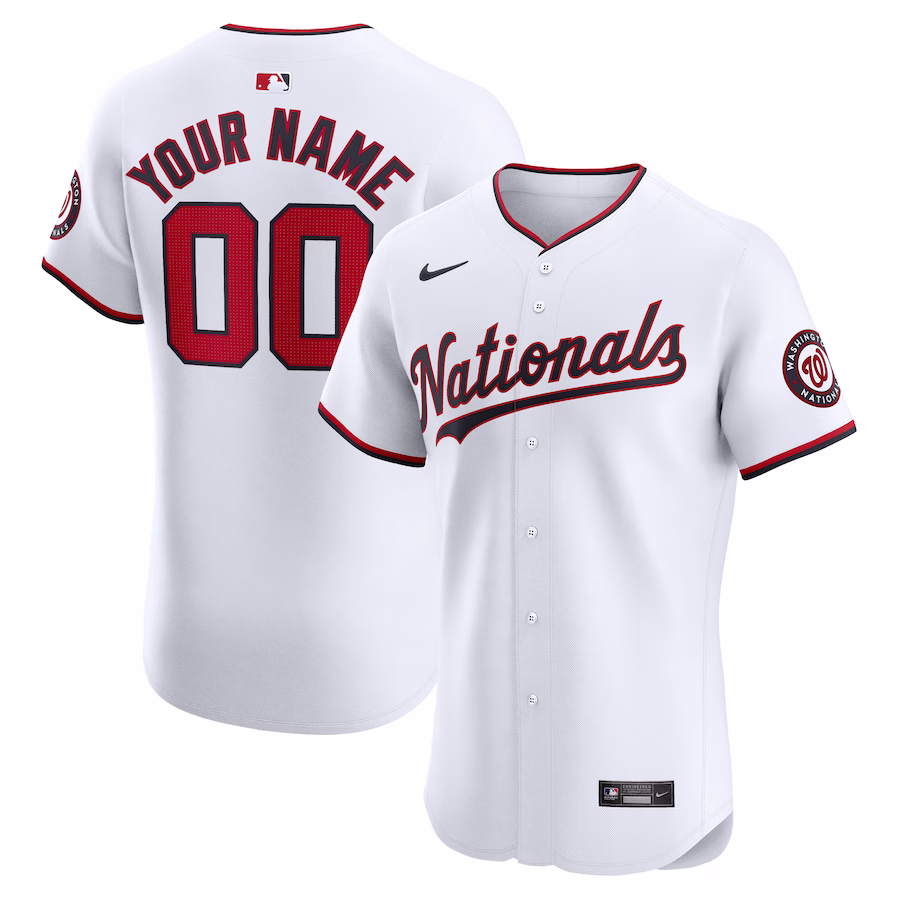Men's Washington Nationals Nike White Home Elite Custom Jersey - ujerseystore