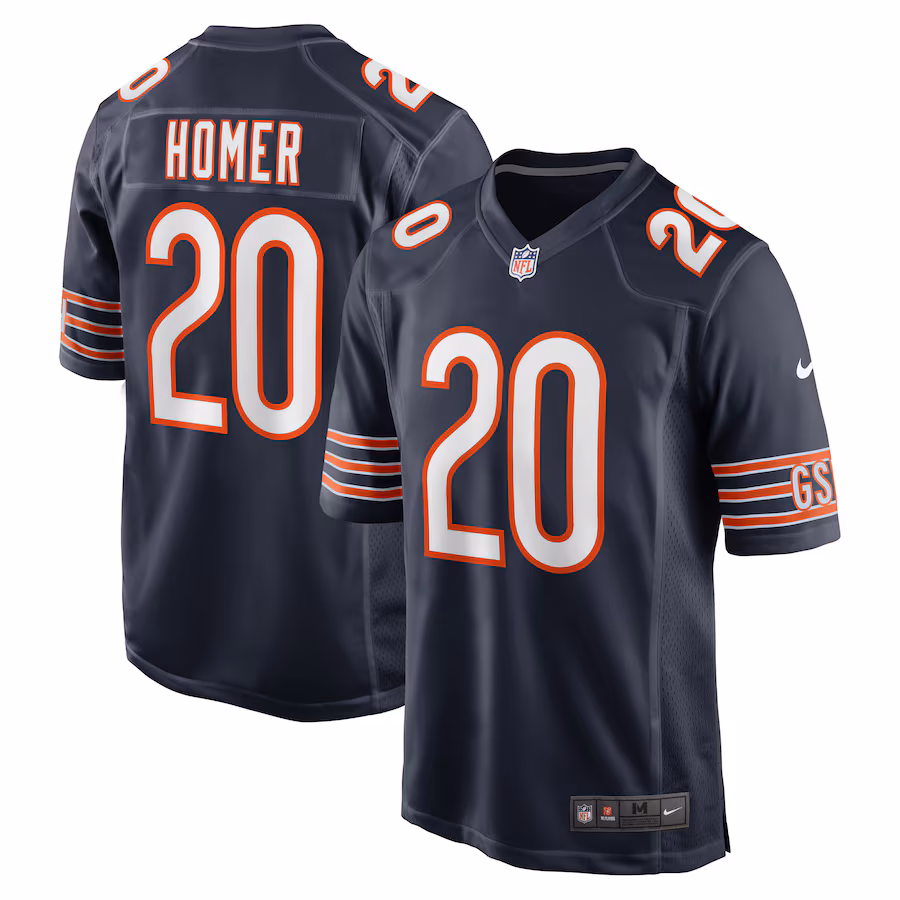 Men's Chicago Bears Travis Homer Nike Navy Game Player Jersey - ujerseystore