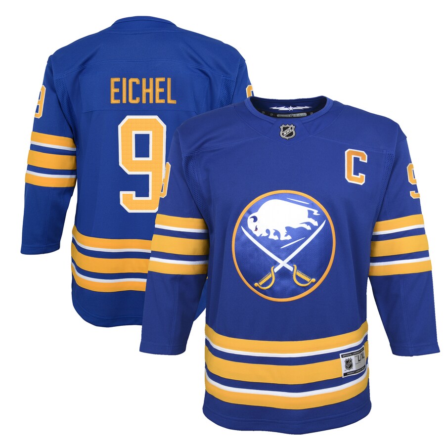 Youth Buffalo Sabres Jack Eichel Royal Home Premier Player Jersey - ujerseystore