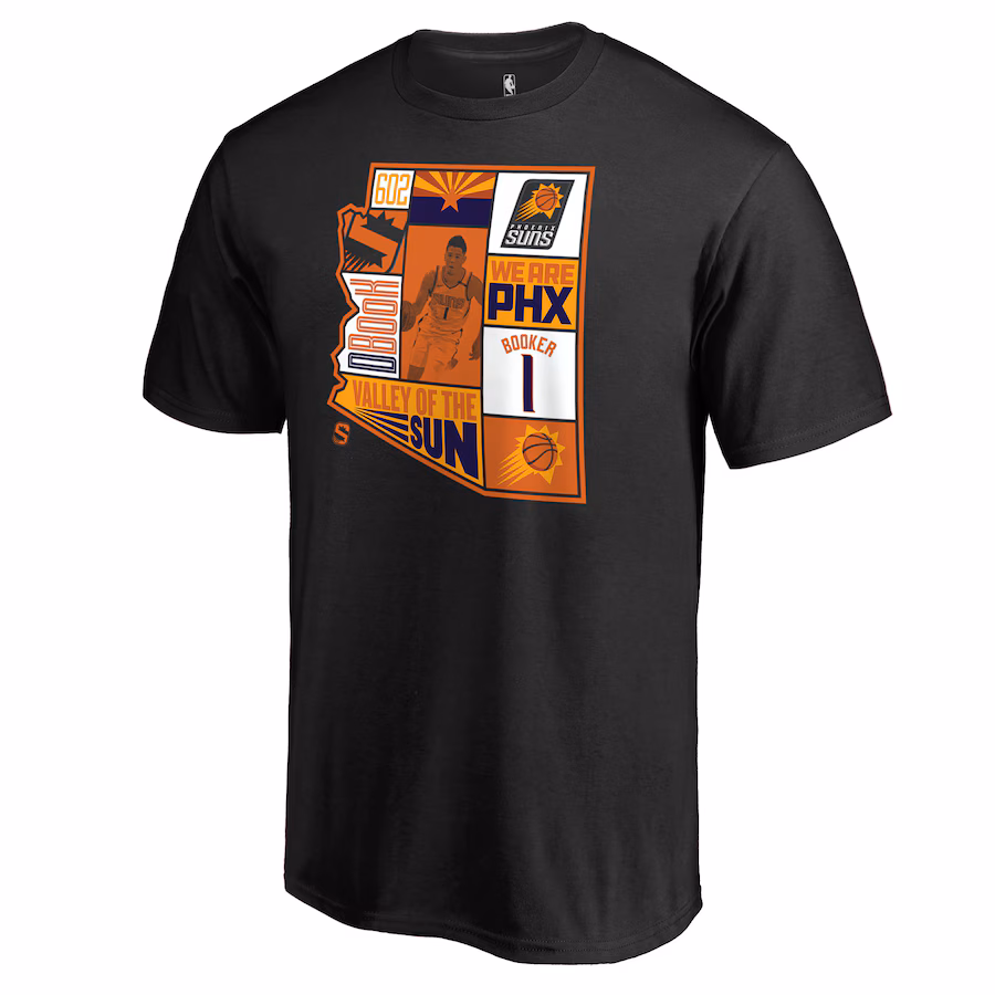 Men's Phoenix Suns Devin Booker Black Player State T-Shirt - ujerseystore
