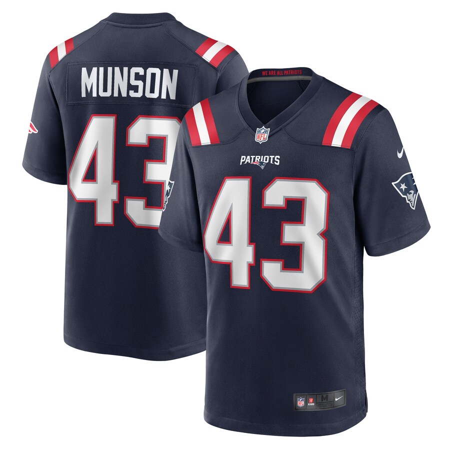 Men's New England Patriots Calvin Munson Nike Navy Home Game Player Jersey - ujerseystore
