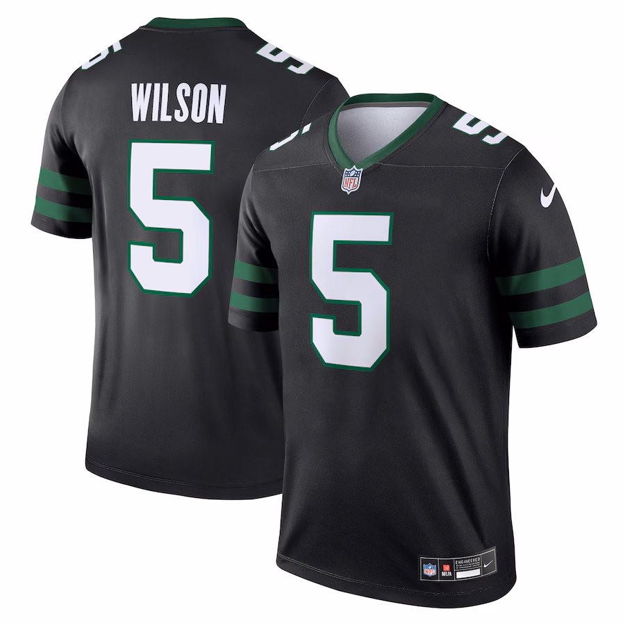 Men's New York Jets Garrett Wilson Nike Black Alternate Legend Player Performance Top - ujerseystore