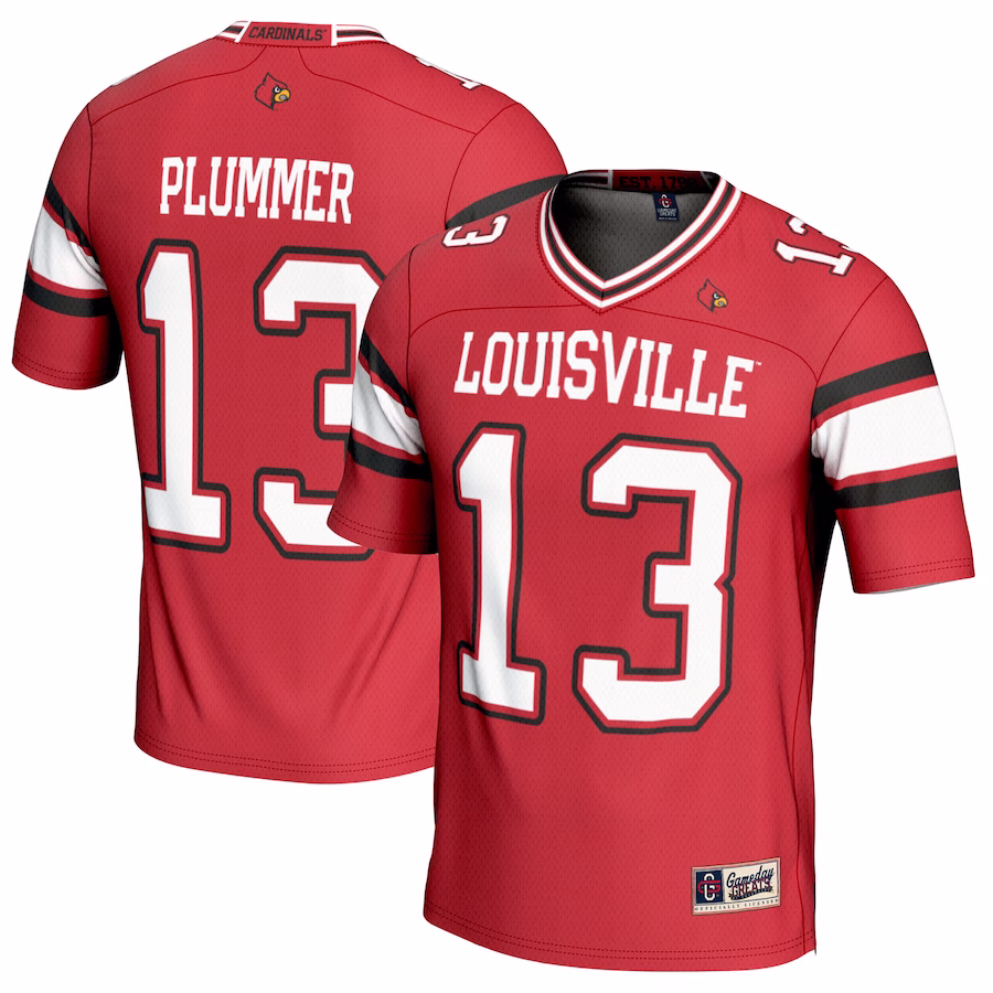 Jack Plummer Louisville Cardinals GameDay Greats Youth NIL Player Football Jersey - Red - ujerseystore