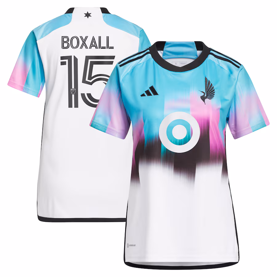 Women's Minnesota United FC Michael Boxall adidas White 2023 The Northern Lights Kit Replica Jersey - ujerseystore