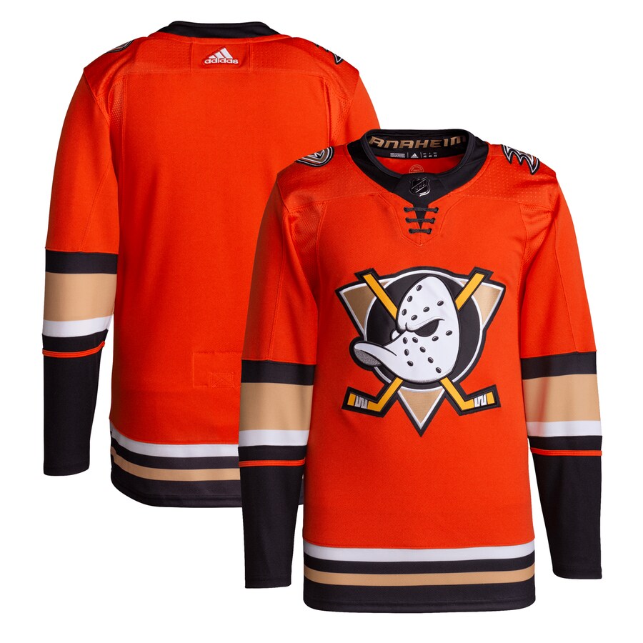 Men's Anaheim Ducks adidas Orange Alternate Primegreen Authentic Pro Blank Jersey - ujerseystore