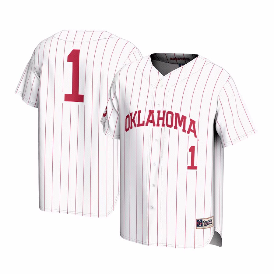 #1 Oklahoma Sooners GameDay Greats Lightweight Baseball Jersey - White - ujerseystore