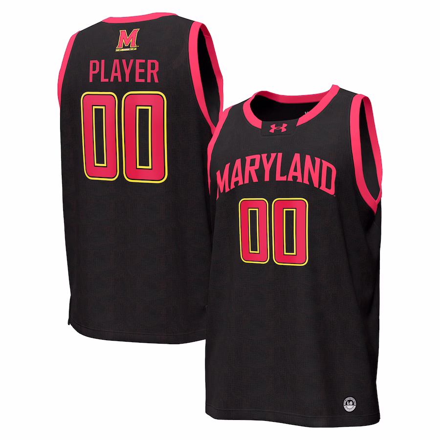 Maryland Terrapins Under Armour NIL Pick-A-Player Men's Basketball Replica Jersey - Black - ujerseystore