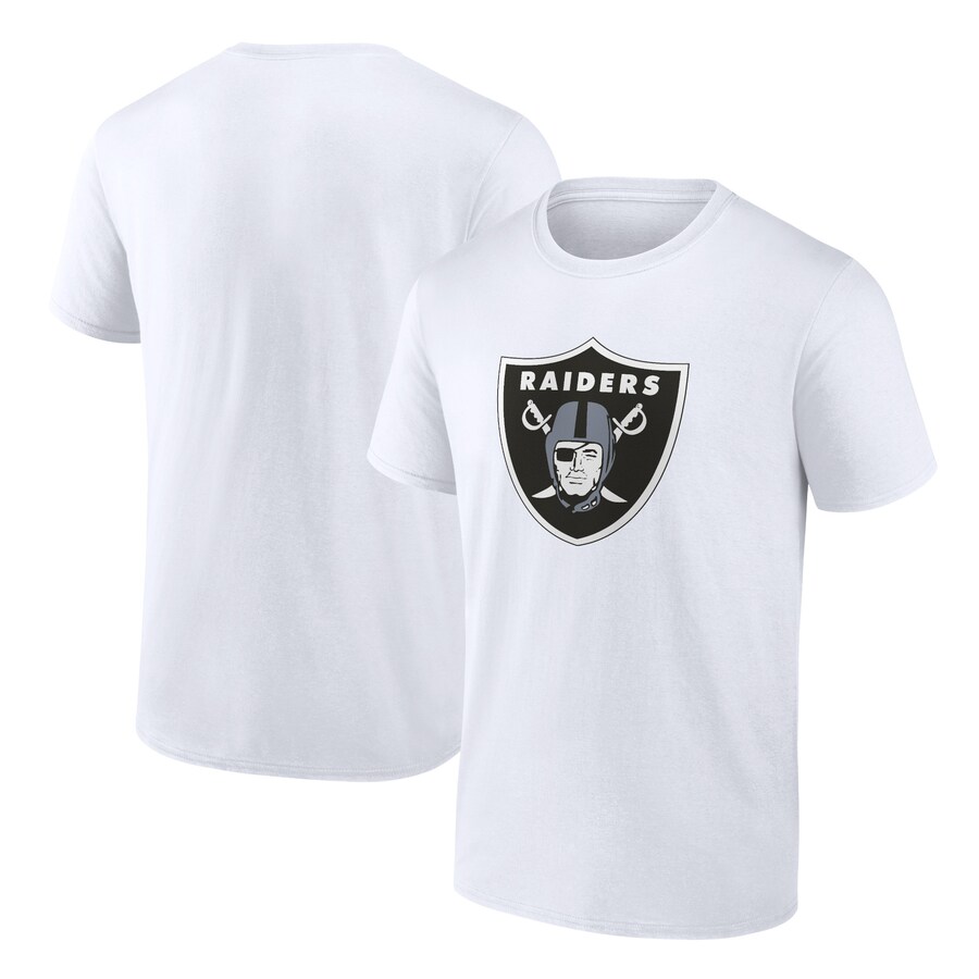 Men's Las Vegas Raiders Fanatics White Primary Logo T-Shirt - ujerseystore