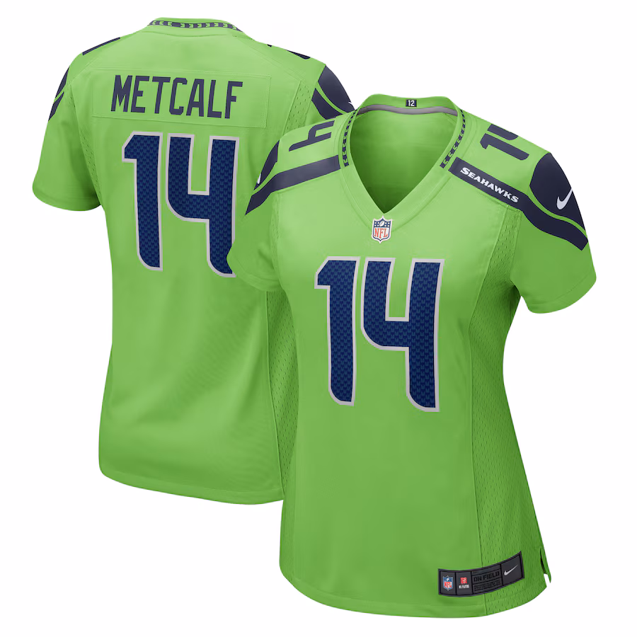 Women's Seattle Seahawks DK Metcalf Nike Neon Green Game Jersey - ujerseystore
