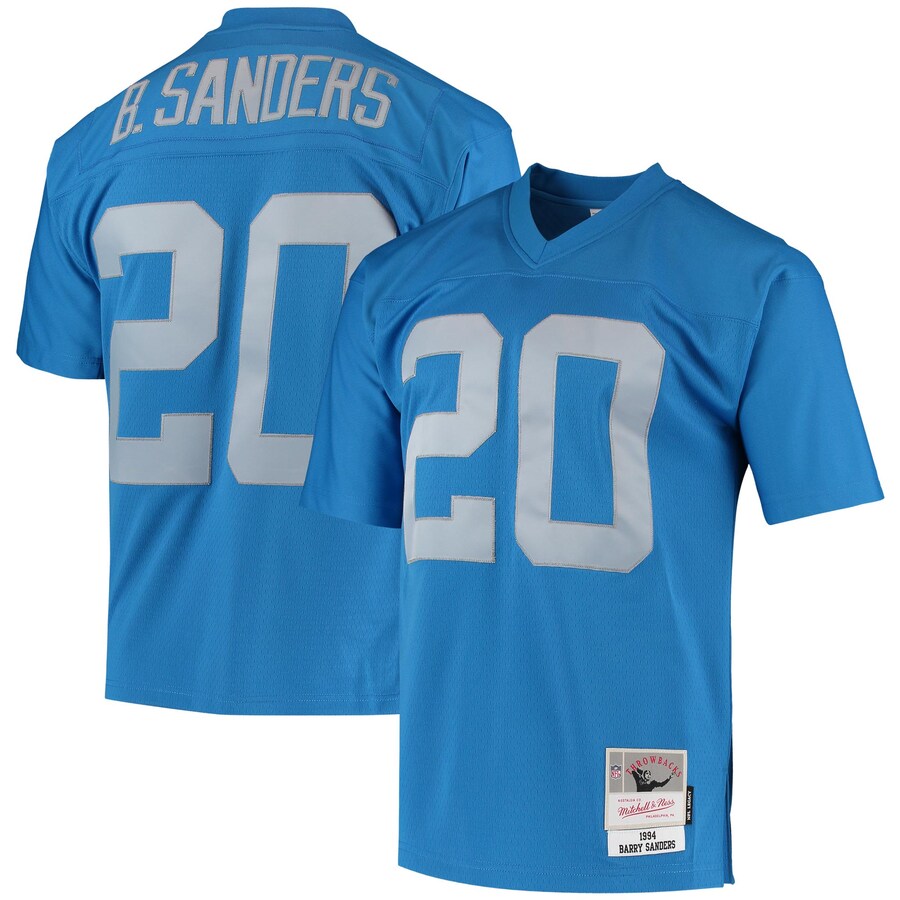 Men's Detroit Lions Barry Sanders Mitchell & Ness Blue Legacy Replica Jersey - ujerseystore