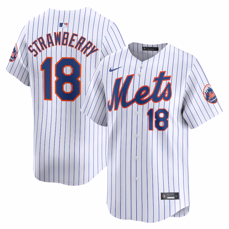 Men's New York Mets Darryl Strawberry Nike White Home Limited Player Jersey - ujerseystore
