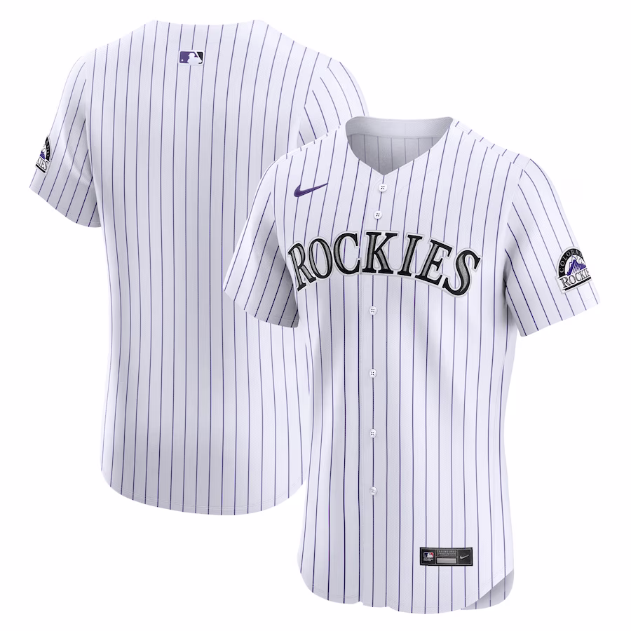 Men's Colorado Rockies Nike White Home Elite Jersey - ujerseystore