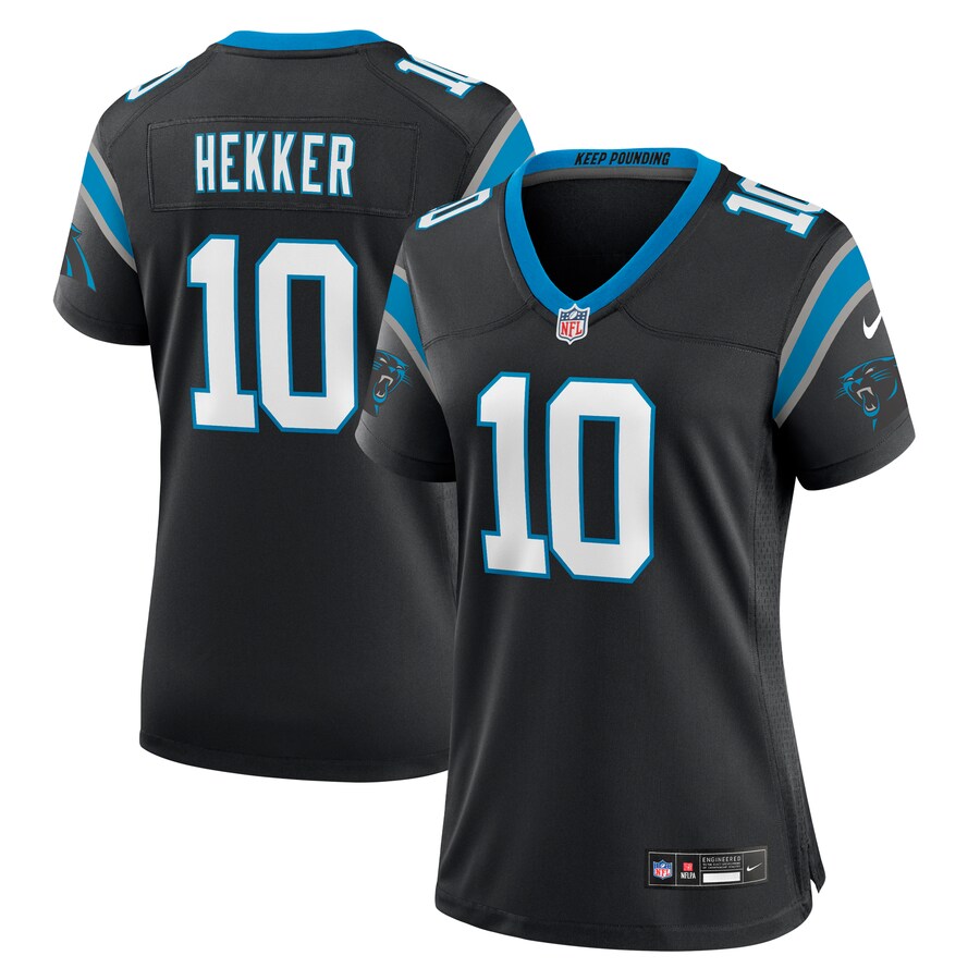 Women's Carolina Panthers Johnny Hekker Nike Black Team Game Jersey - ujerseystore