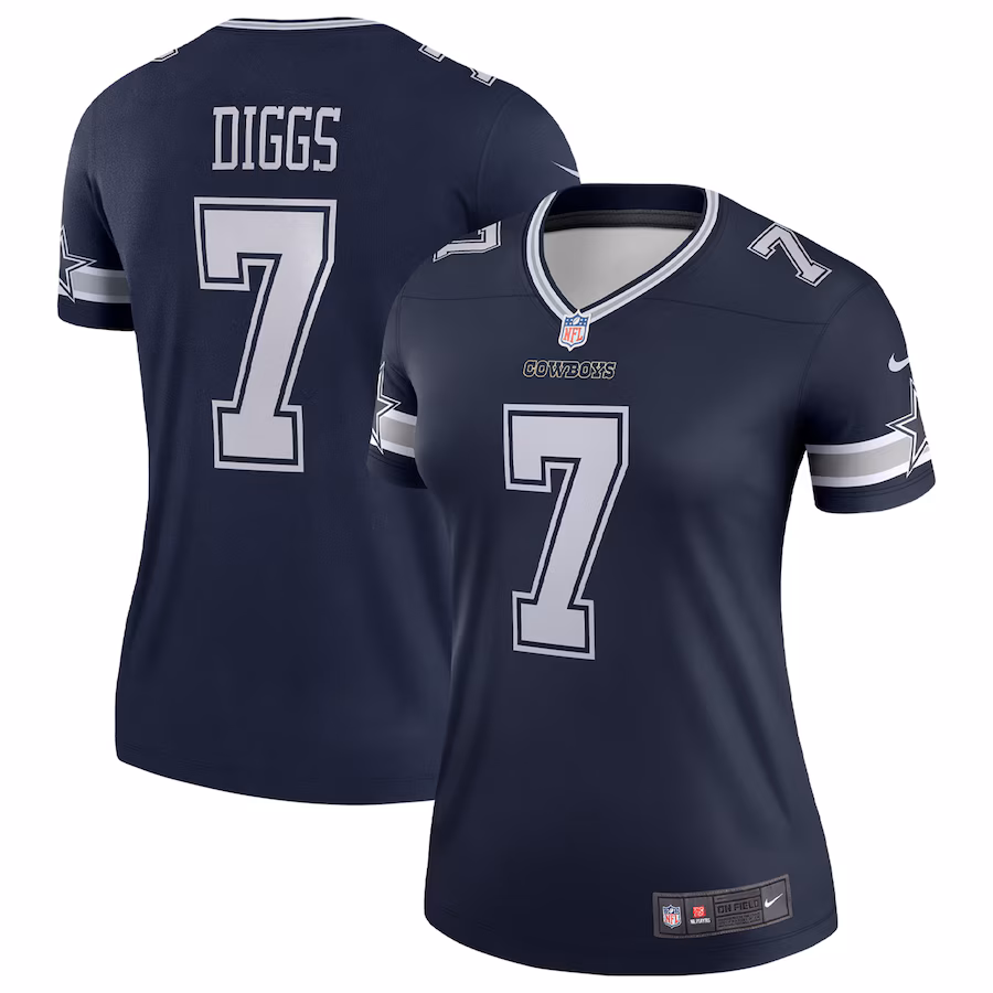 Women's Dallas Cowboys Trevon Diggs Nike Navy Legend Player Performance Top - ujerseystore