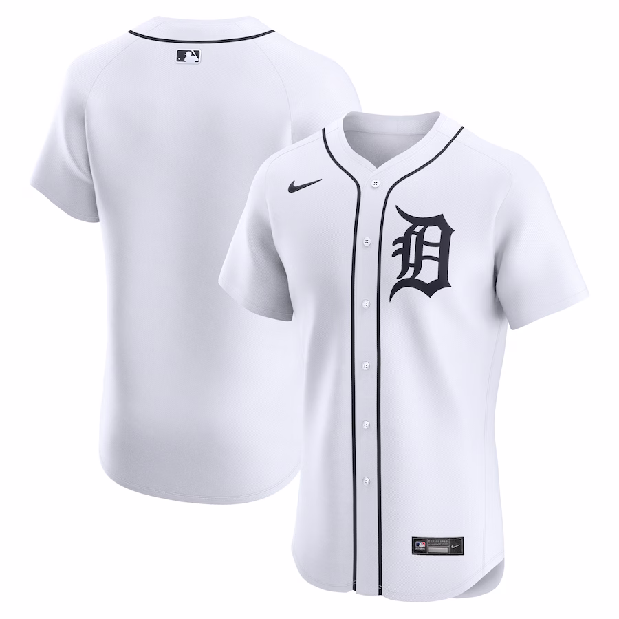 Men's Detroit Tigers Nike White Home Elite Jersey - ujerseystore