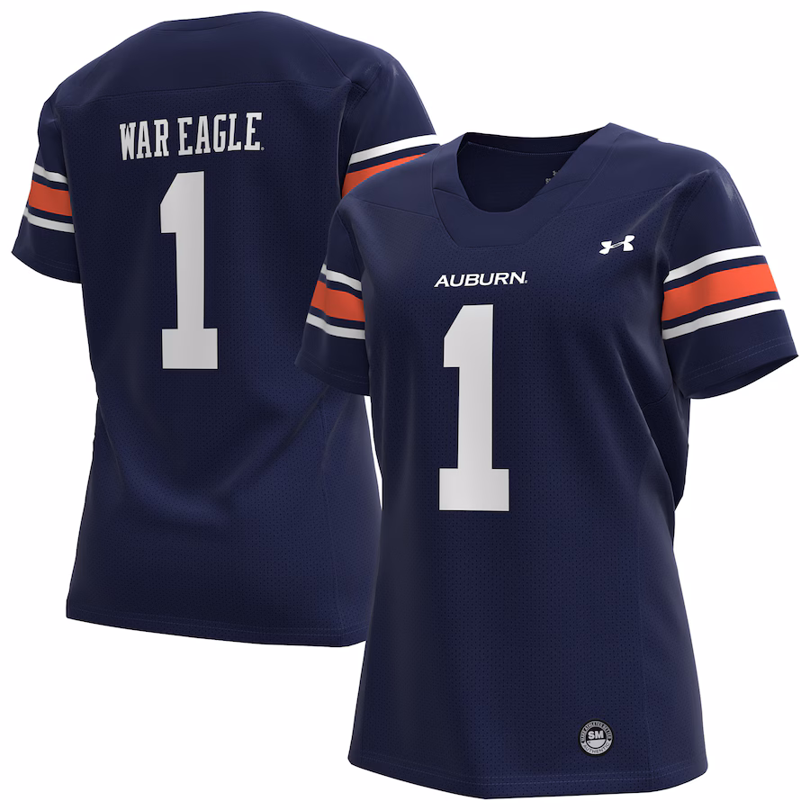 Women's Under Armour #1 Navy Auburn Tigers Replica Football Jersey - ujerseystore