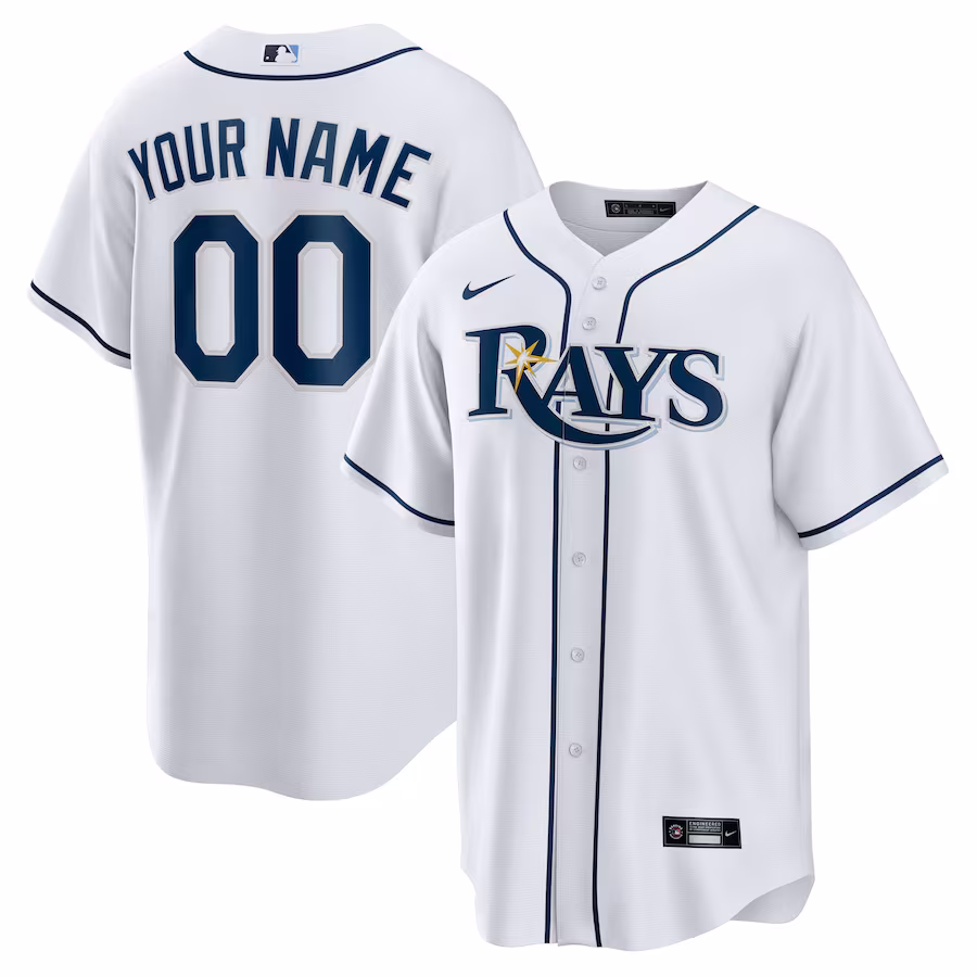 Men's Tampa Bay Rays Nike White Home Replica Custom Jersey - ujerseystore