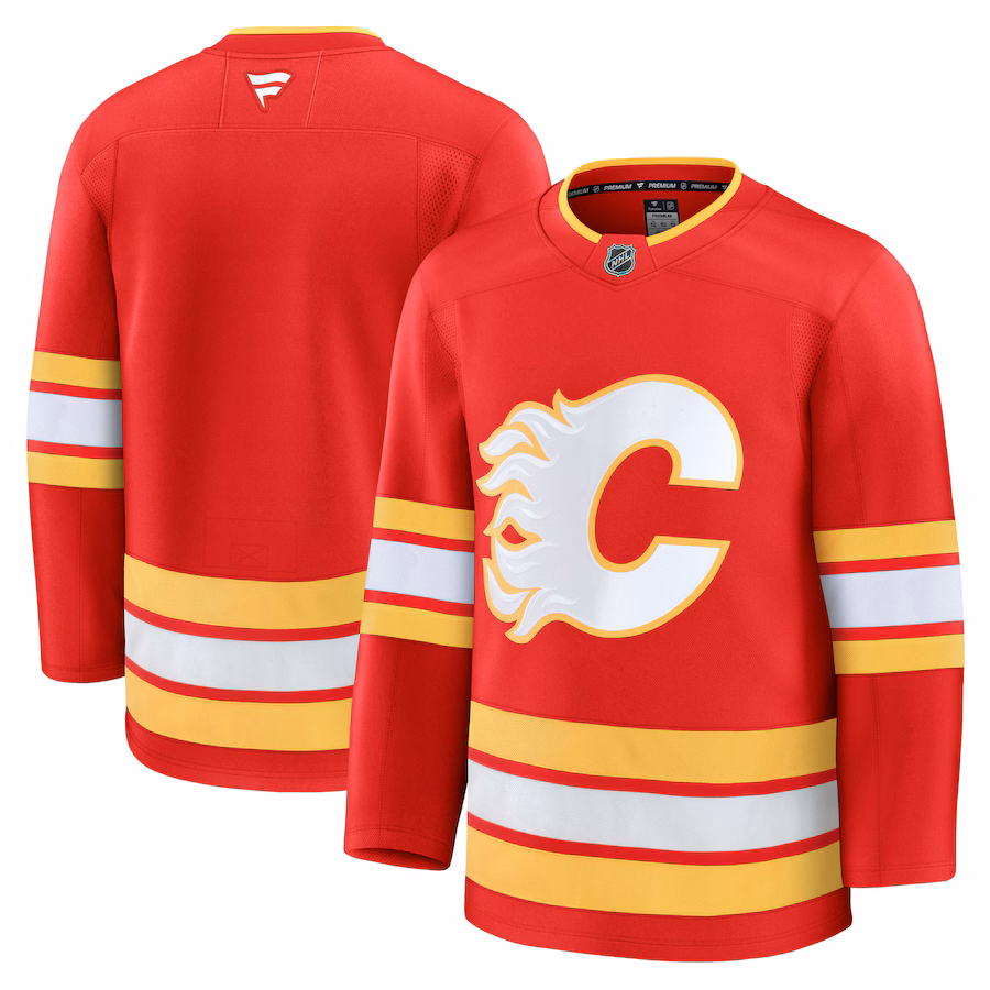 Men's Calgary Flames Fanatics Red Home Premium Jersey - ujerseystore