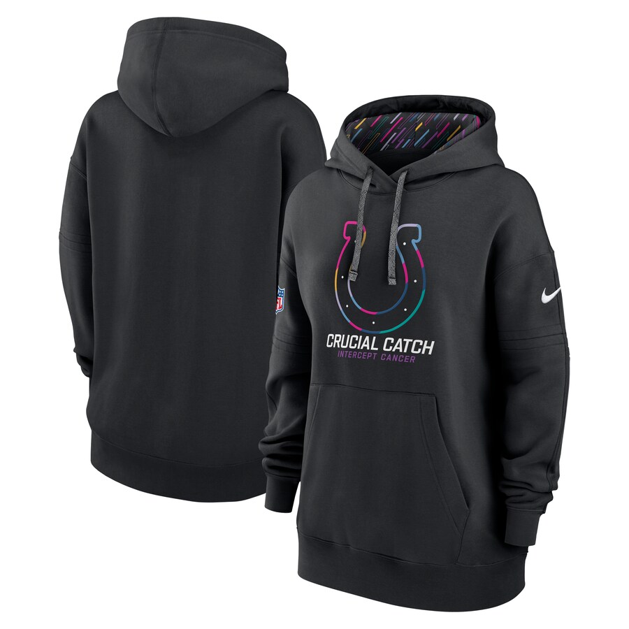 Women's Indianapolis Colts  Nike Black 2024 NFL Crucial Catch Club Pullover Hoodie - ujerseystore