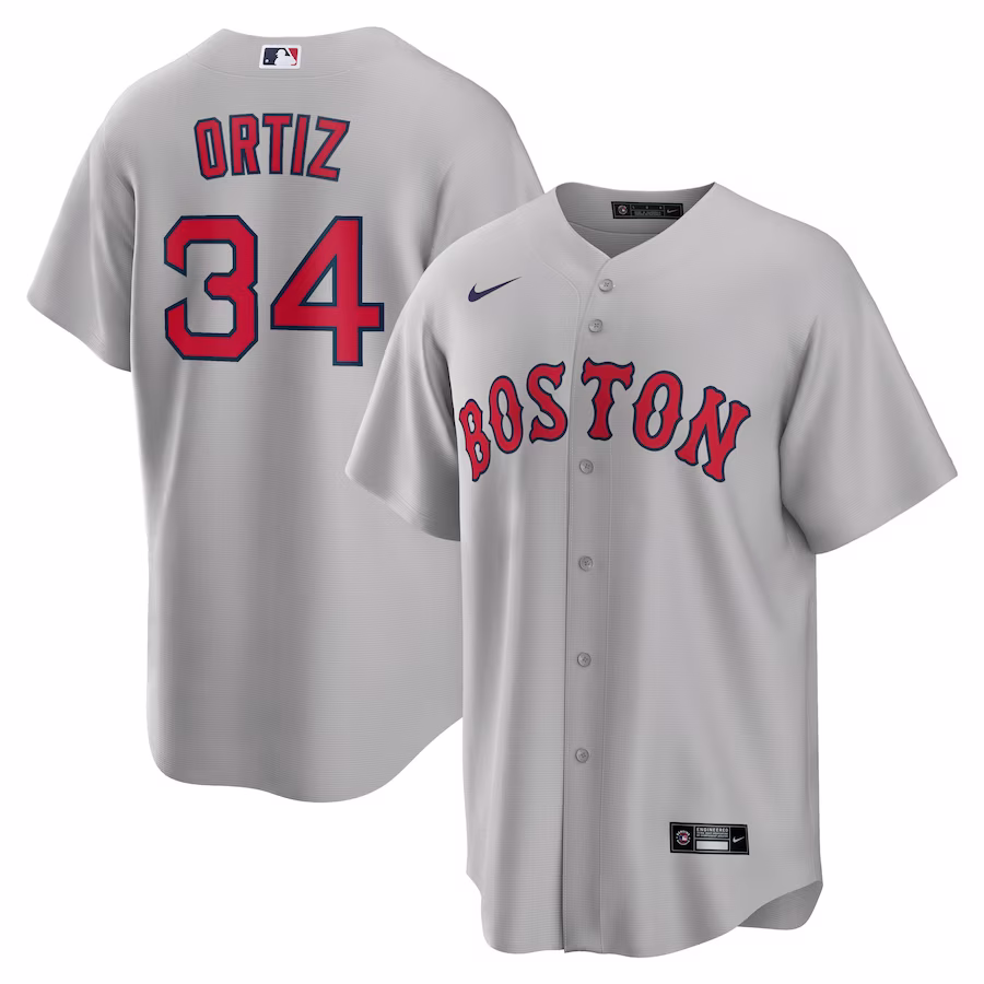 Men's Boston Red Sox David Ortiz Nike Gray Road Replica Player Jersey - ujerseystore