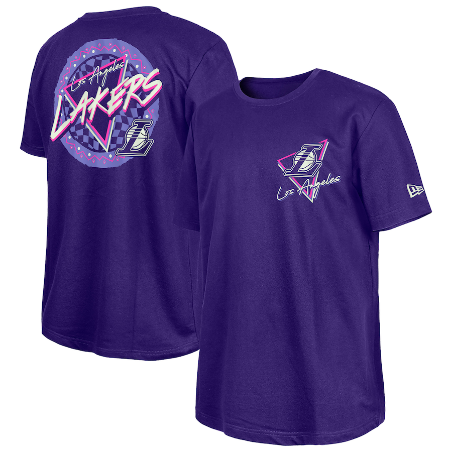 Los Angeles Lakers  New Era Purple Glow-in-the-Dark T-Shirt - ujerseystore