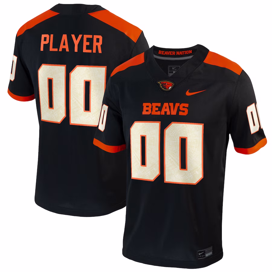 Oregon State Beavers Nike Pick-A-Player NIL Replica Football Jersey - Black - ujerseystore