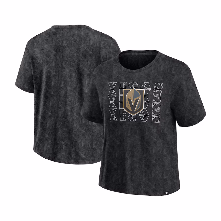 Women's Vegas Golden Knights Fanatics Black Faded Wash T-Shirt - ujerseystore