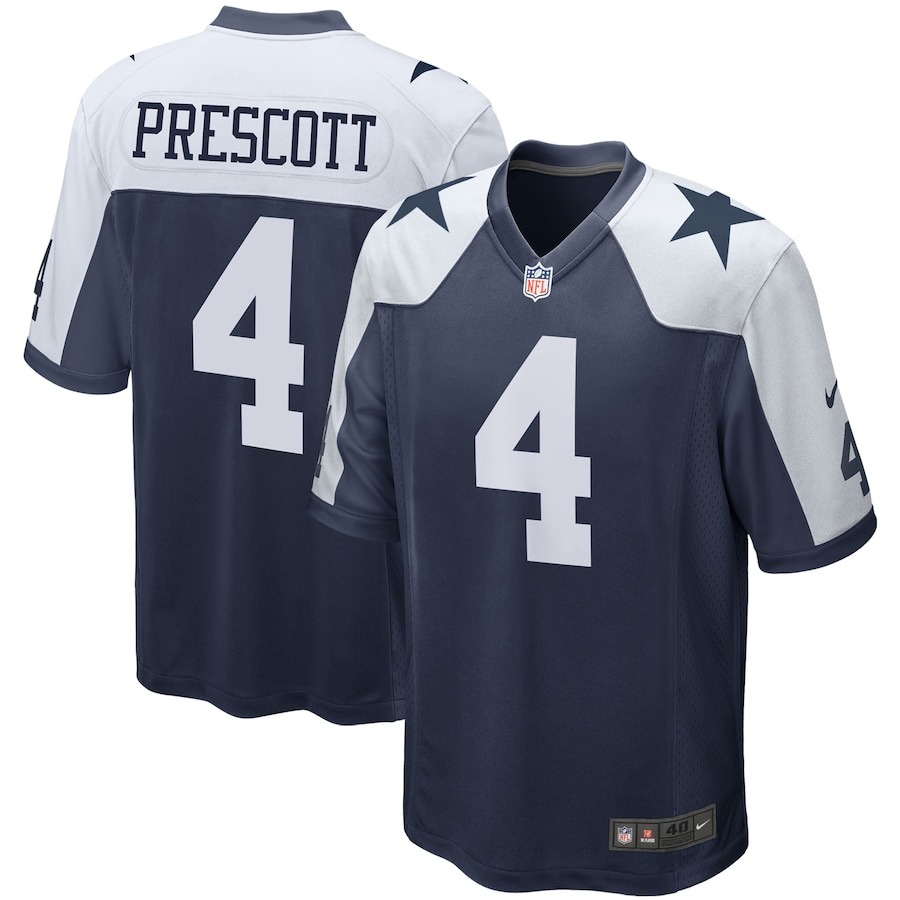 Men's Dallas Cowboys Dak Prescott Nike Navy Alternate Game Team Jersey - ujerseystore