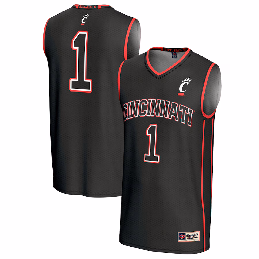 Unisex GameDay Greats #1 Black Cincinnati Bearcats Lightweight Basketball Fashion Jersey - ujerseystore