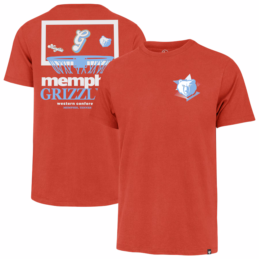 Men's Memphis Grizzlies  '47 Red City Edition Backboard T-Shirt - ujerseystore