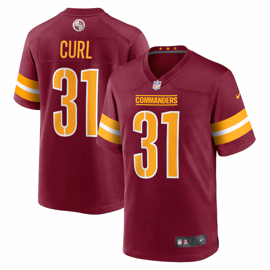 Men's Washington Commanders Kamren Curl Nike Burgundy Game Jersey - ujerseystore