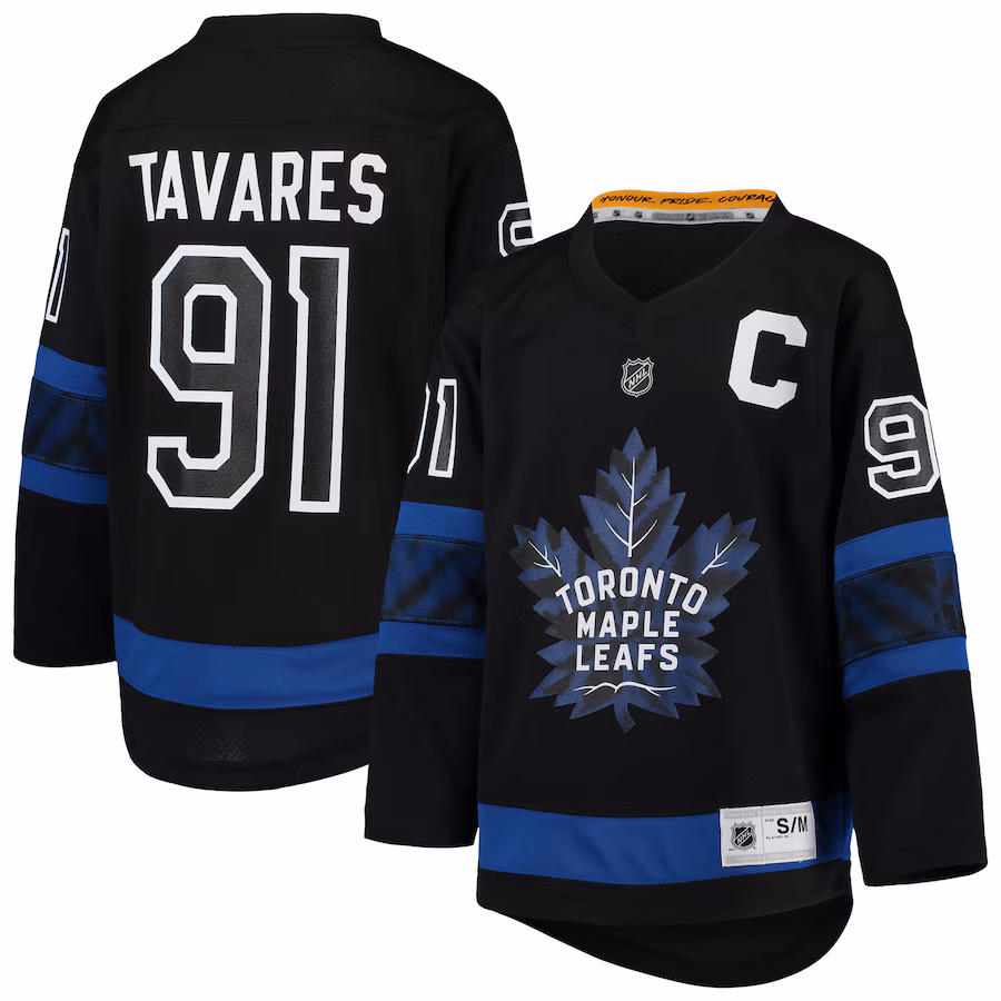Youth Toronto Maple Leafs John Tavares Black Alternate Replica Player Jersey - ujerseystore