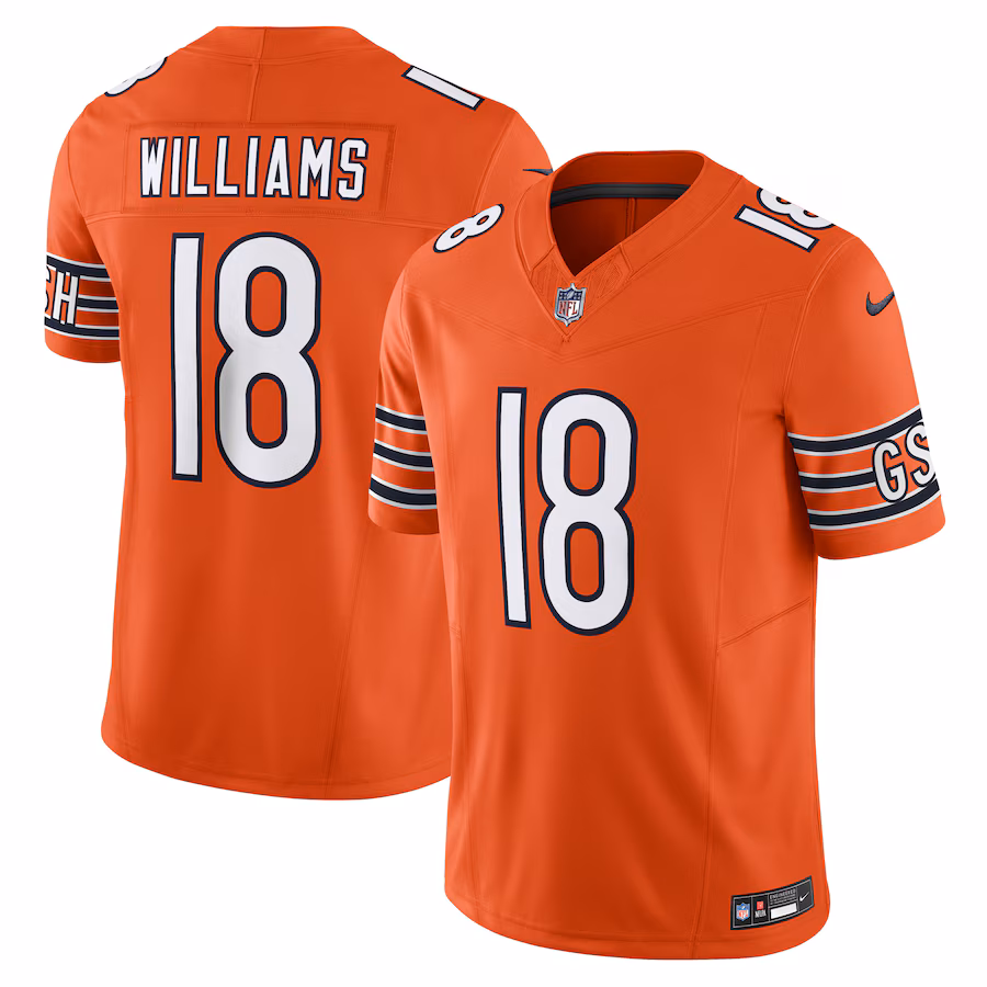 Men's Chicago Bears Caleb Williams Nike Orange Vapor F.U.S.E. Limited Jersey - ujerseystore