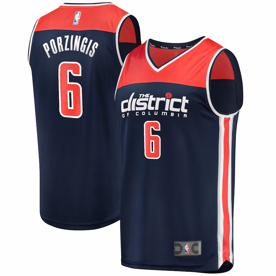 Men's Washington Wizards Kristaps Porzingis Fanatics Navy Fast Break Replica Player Jersey - Statement Edition - ujerseystore