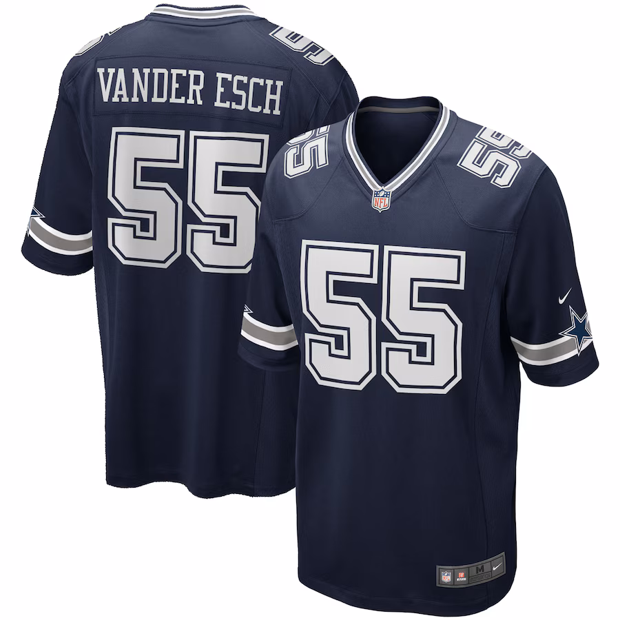 Men's Dallas Cowboys Leighton Vander Esch Nike Navy Team Game Jersey - ujerseystore