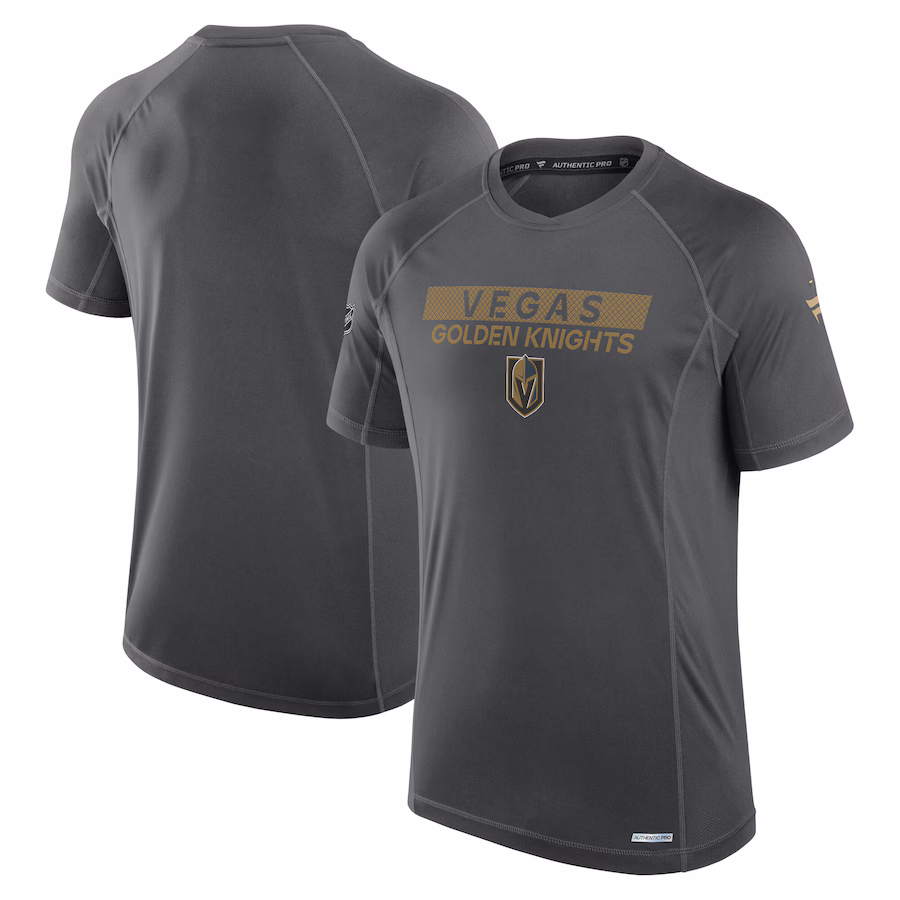 Men's Vegas Golden Knights Fanatics Gray Authentic Pro Rink Tech T-Shirt - ujerseystore