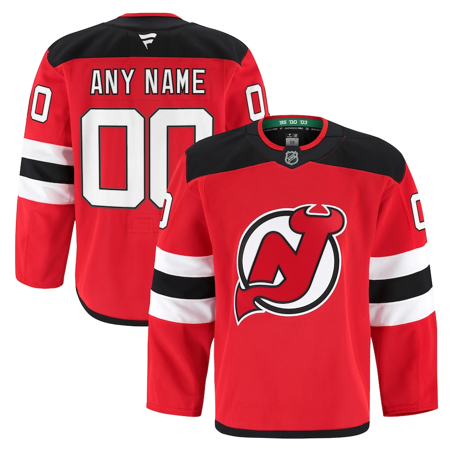 Men's New Jersey Devils Fanatics Red Home Authentic Pro Custom Jersey - ujerseystore